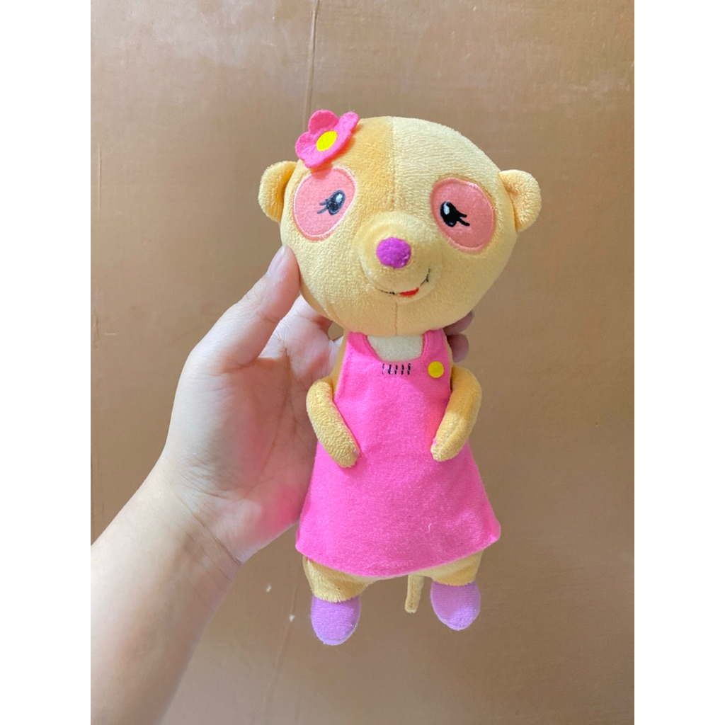 Boneka Karakter Meerkat kostum Pink size 22cm / Boneka Hewan Meerkat / Boneka Meerkat Cewe/ Boneka H