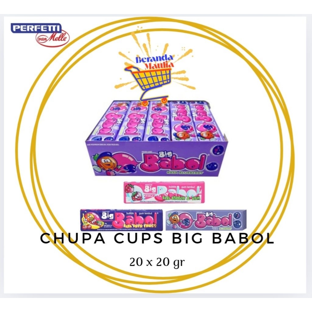 

Chupa Chups Big Babol permen karet stik kemasan box isi 20pc/box