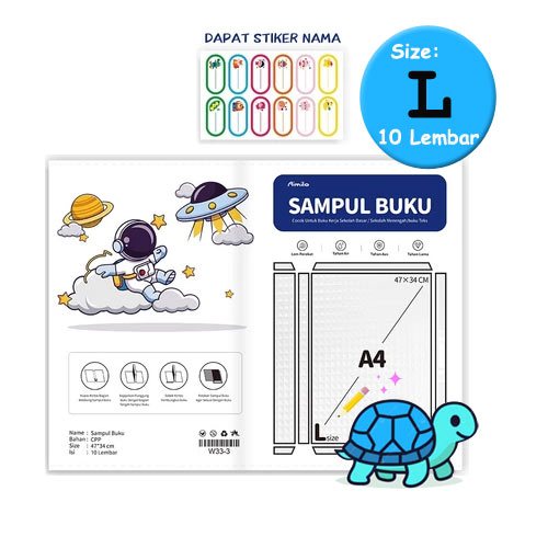 

Aimilo Sampul Buku Plastik PVC Tahan Air 10 Lembar - Besar 47 x 34 cm