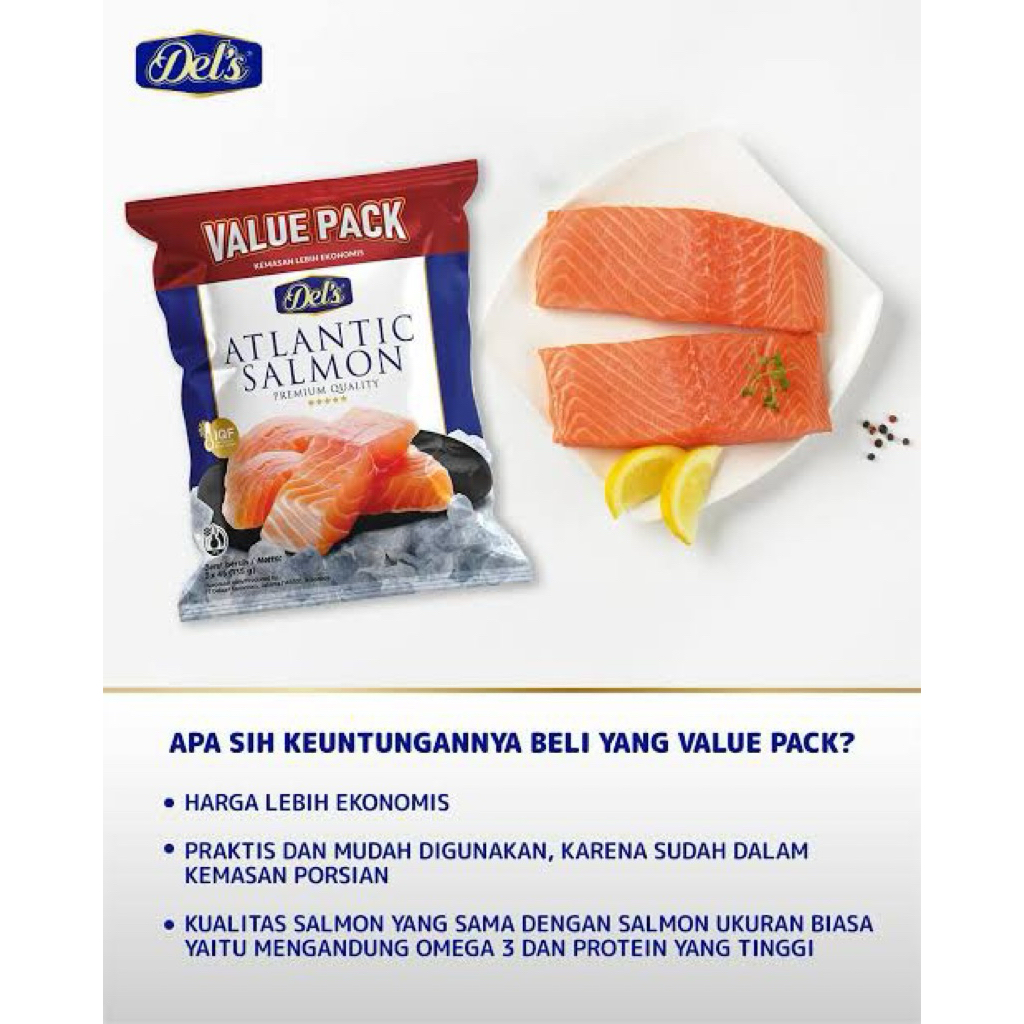 

DEL'S VALUE REPACK Salmon Fillet Isi 3 X @45g