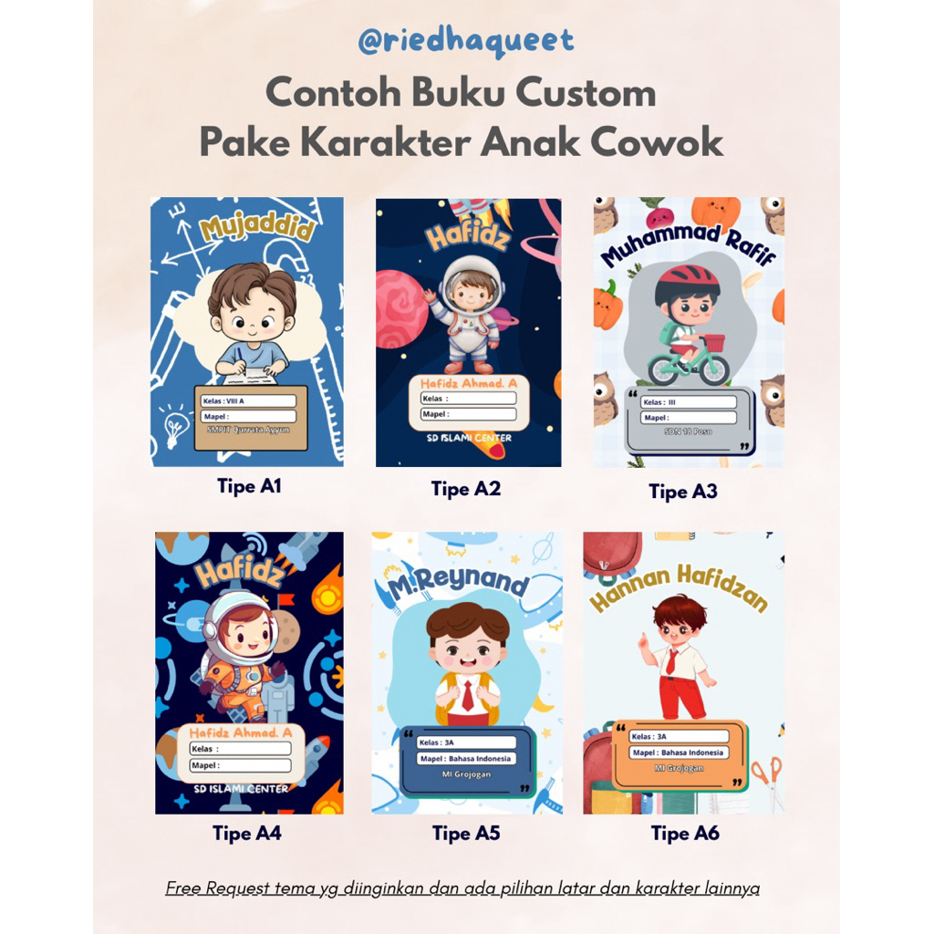 

buku tulis custom/ custom nama/ custom kelas/ custom latar/ custom nama sekolah/ custom karakter
