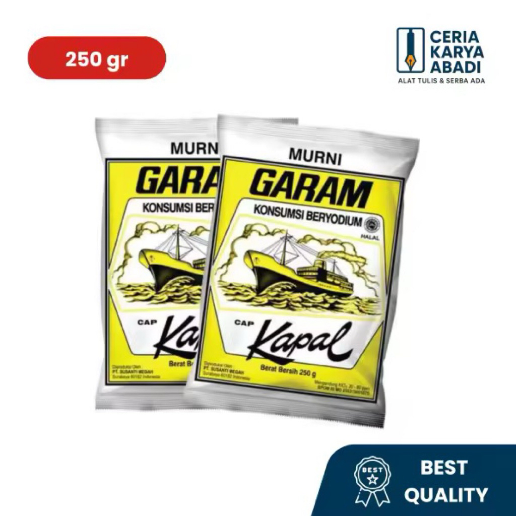 

[CERIA KARYA ABADI] Garam Cap Kapal 250gr - Garam Dapur Serbaguna Halal