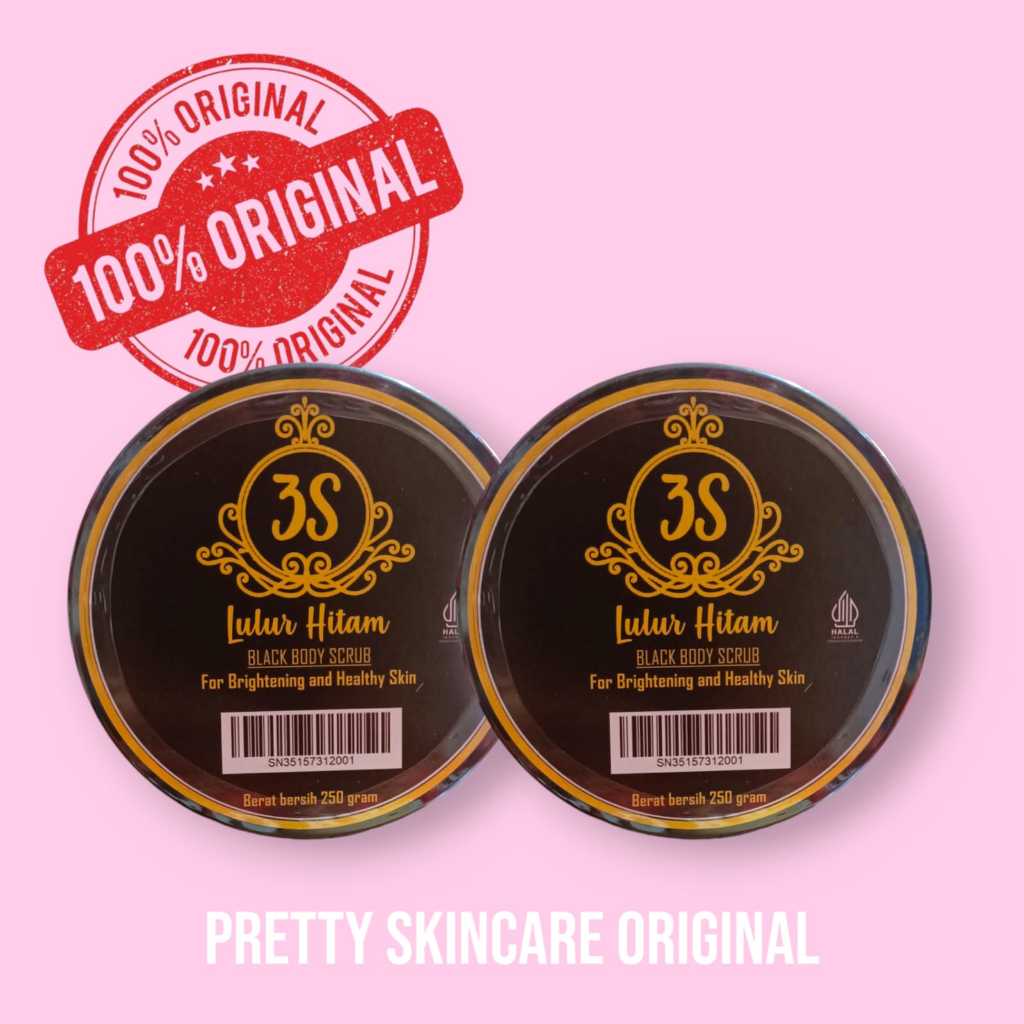 Lulur hitam 3S 1 pot Lulur pemutih Lulur pencerah Lulur hitam Pemutih badan Pemutih kulit