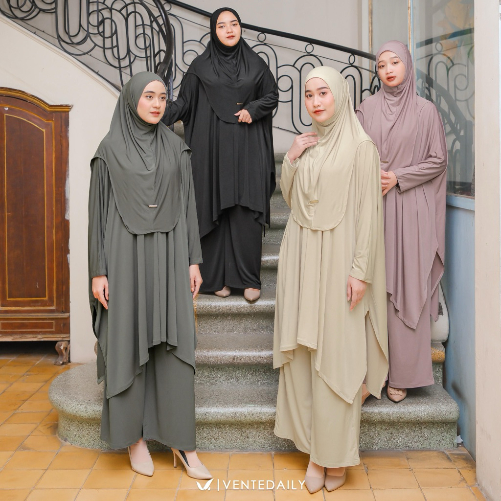 [Vican] Ventedaily - Arsela • Elma • Haila • Arsy Oneset Hijab Set Setelan Formal Casual (Inner+Oute