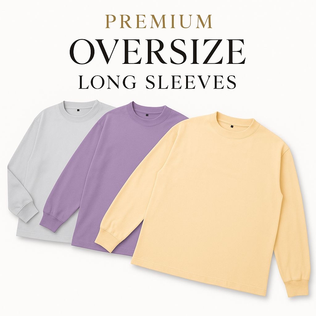 Oversize Lengan Panjang Cotton 20s // Kaos Polos Oversized long sleeve tshirt Combed 20s Crewneck