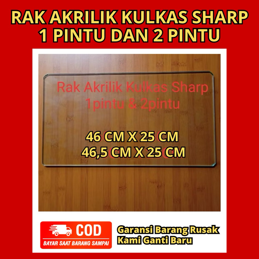 Rak Akrilik Kulkas Sharp 1 Pintu - Rak Kulkas Sharp 2 Pintu - Rak Tray Kulkas Sharp 1 Pintu - Rak Te