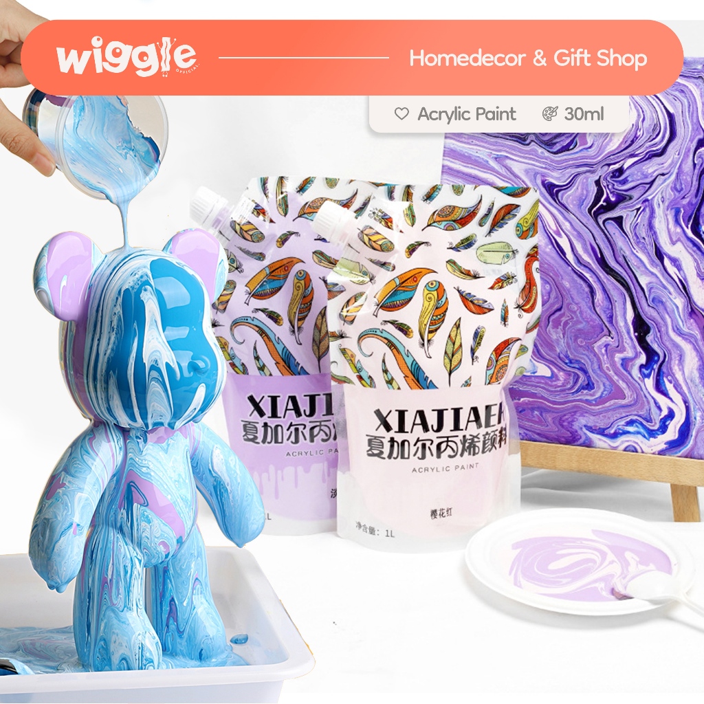 

Wiggle DIY Fluid Acrylic Paint Bearbrick Painting Kit Ornament Handmade Creative Cat Mainan Edukasi Kreatif Liquid 30ml