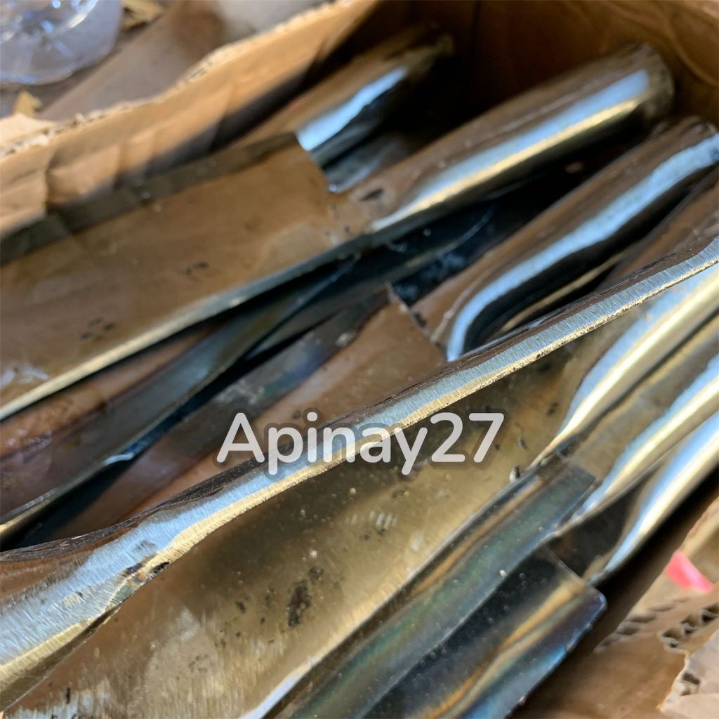 Pisau Bahan ASLI Per Tebal Sepuhan Tua - Pisau Baja Putih Gagang Pipa Anti Copot Super Tajam