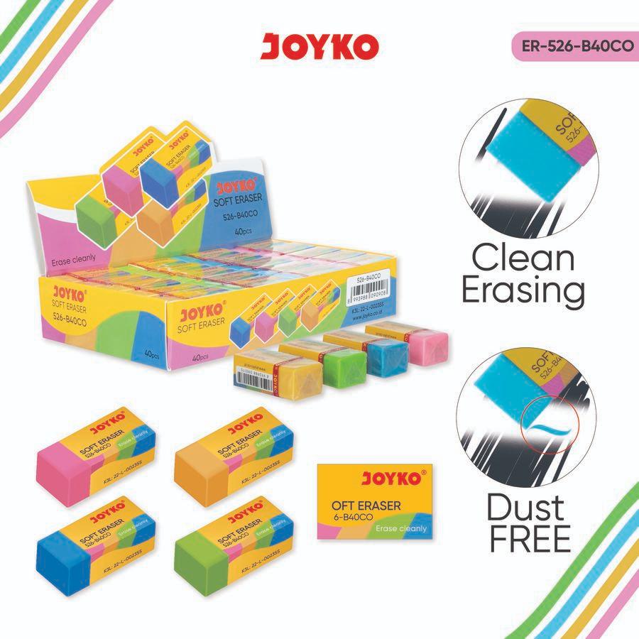 

(DAPAT 1 PAK) Penghapus Eraser Joyko WARNA Kecil 526 B40CO