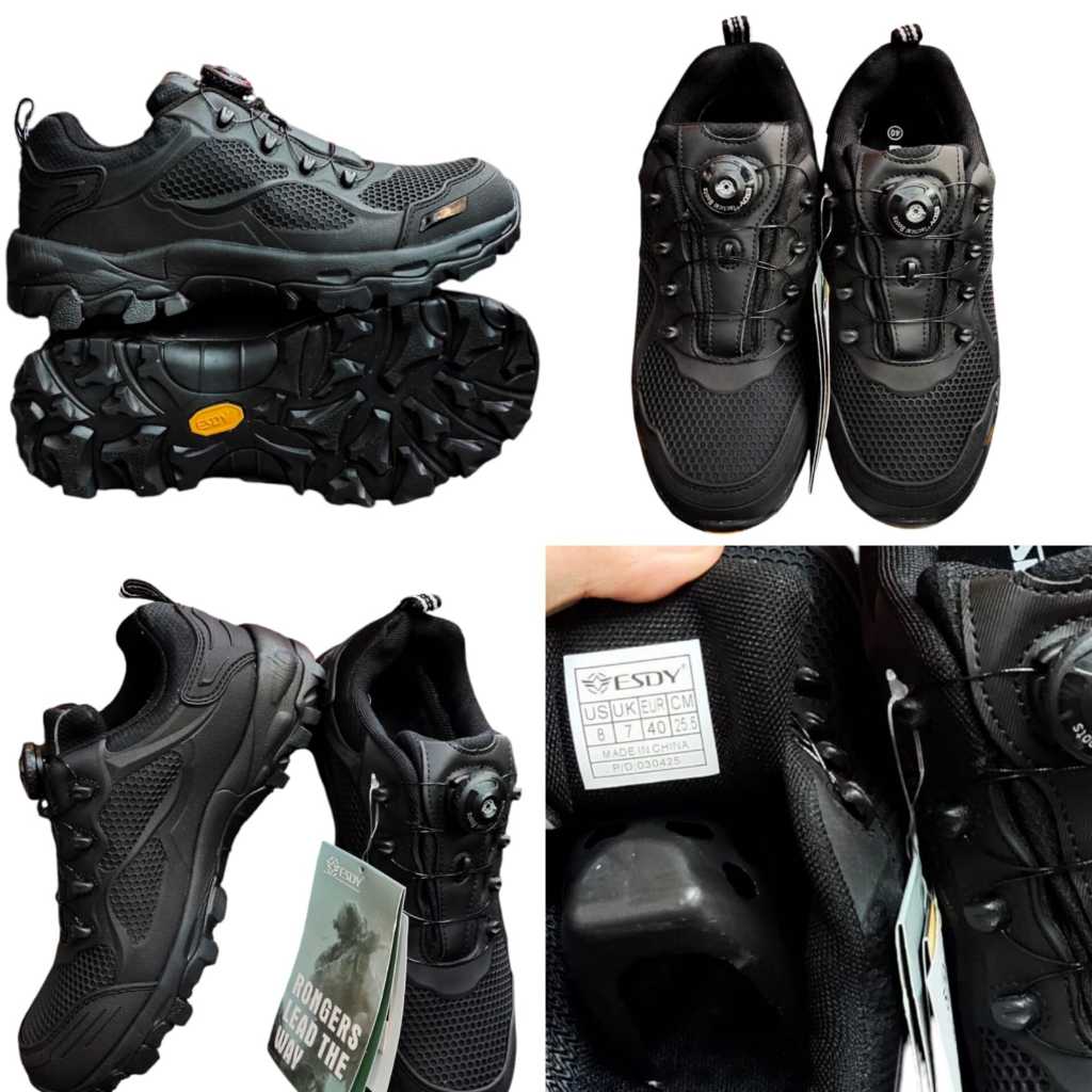 Sepatu Gunung Pria Tactical ESDY Outdoor Hiking Anti Slip & Anti Air – Sol Vibram Kuat, Size 40-44