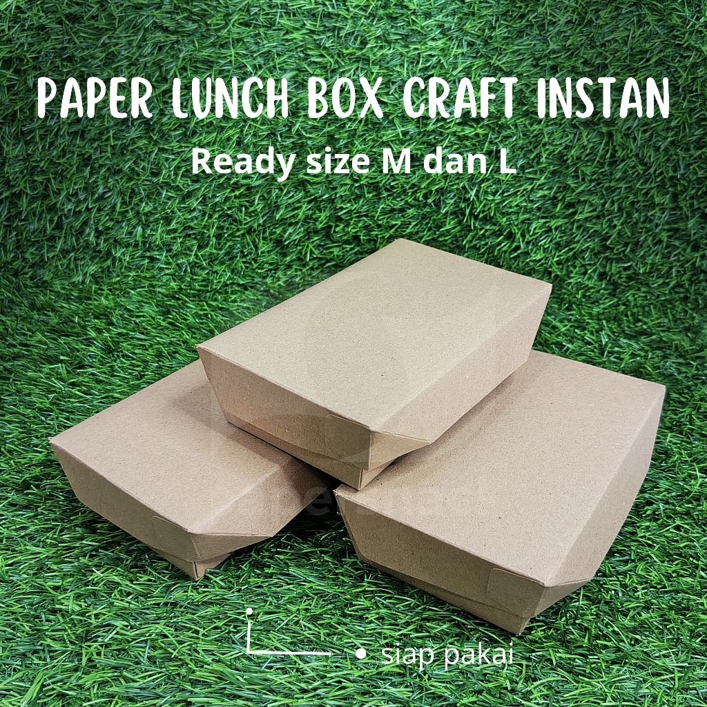 

Lunch Box Craft Instan / Size Medium Large Siap Pakai / Kotak Makan Rice Box Takeaway / Kotak Makan Kertas / Lunch Box Takeaway