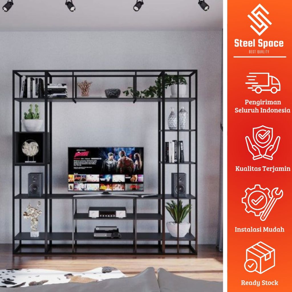 rak tv industrial / meja tv minimalis