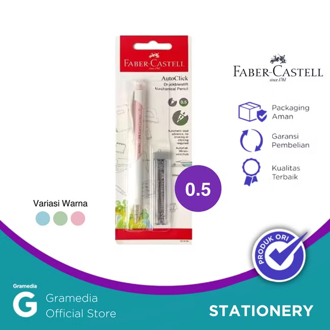 

Gramedia Tunjungan : Faber:Castell Autoclick 0.5 Mm White Barrel Blister 533894