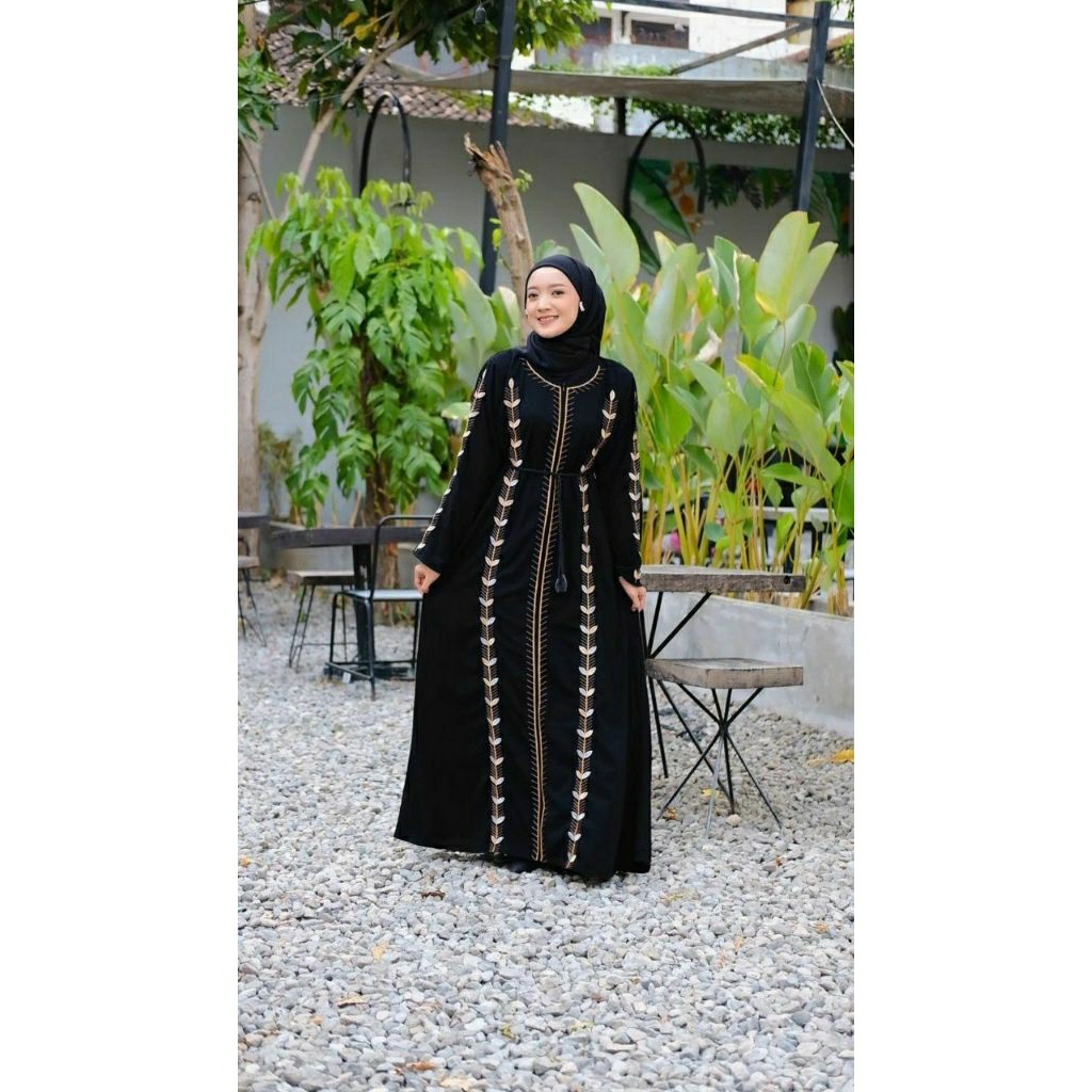 Abaya turkey terbaru gamis saudi jetblack bordir komputer abaya turkey madinah