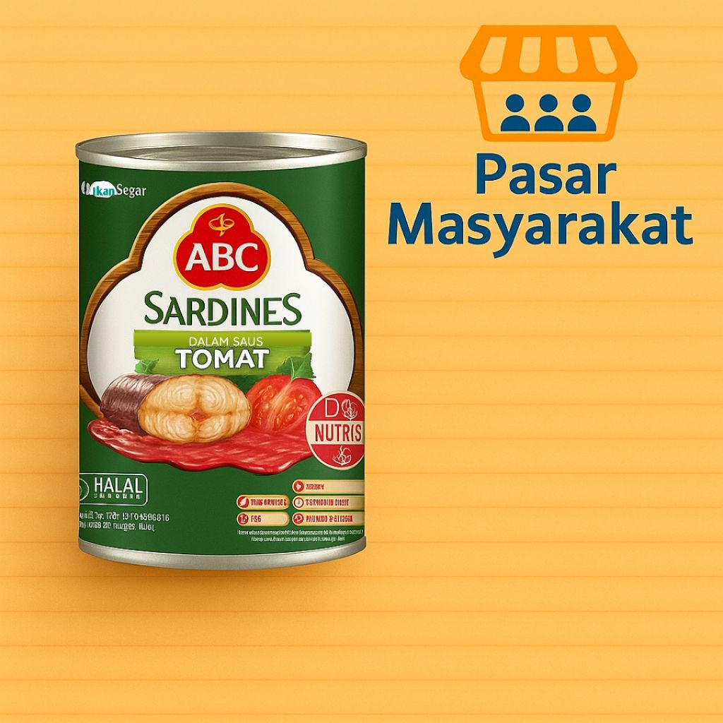 

Sarden ABC Saos Tomat Sardines 155 Gram Pasar.Masyarakat