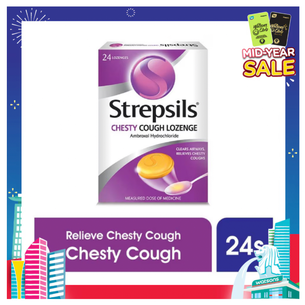 

Strepsils Chesty Cough Lozenges Soothing Relief for Sore Throat Chesty Cough 24s