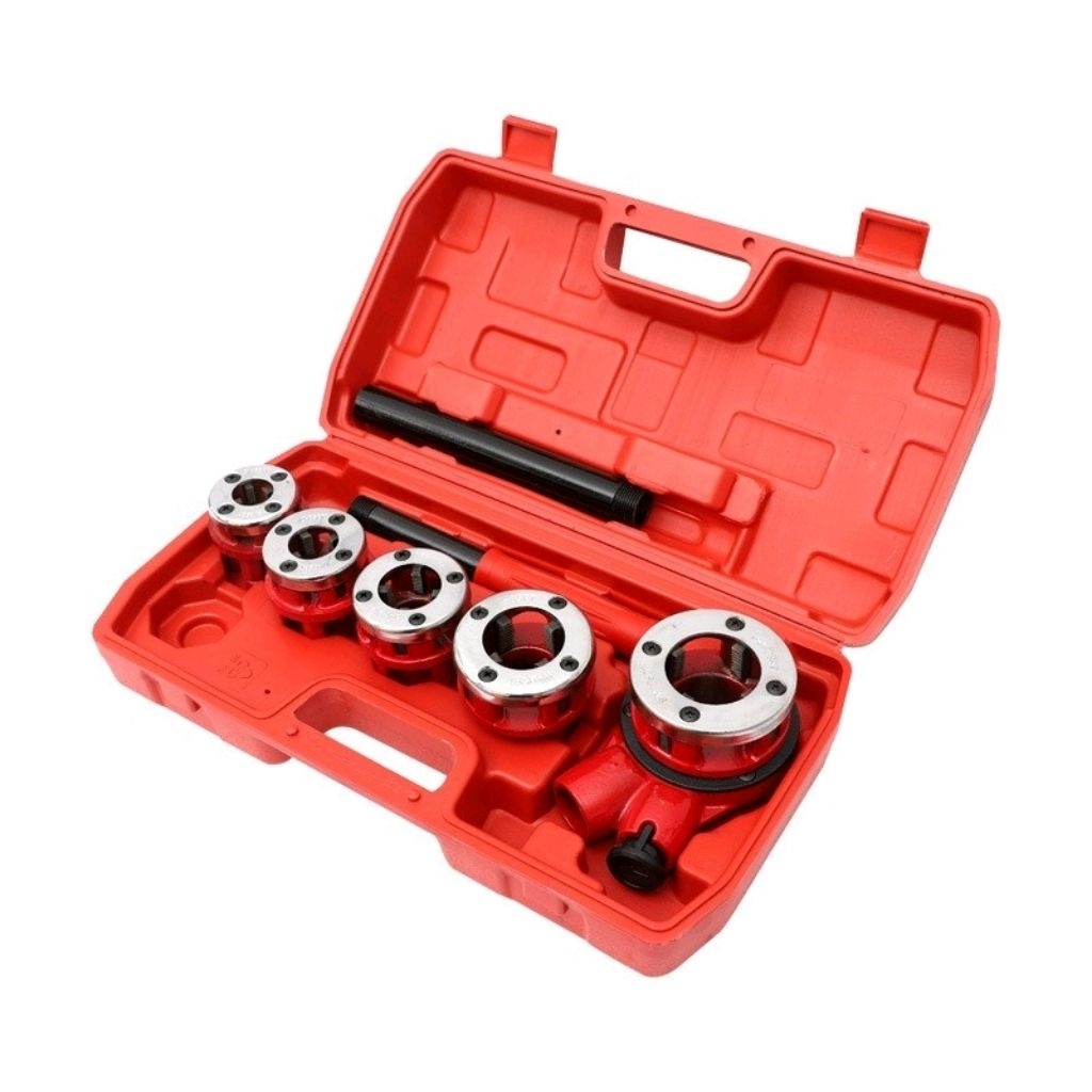 Senai Pipa Manual 1 Set Alat Drat Pipa Besi Tipe 62 1/2" - 1 1/4 " Snei Pipa Ratchet Die Stock