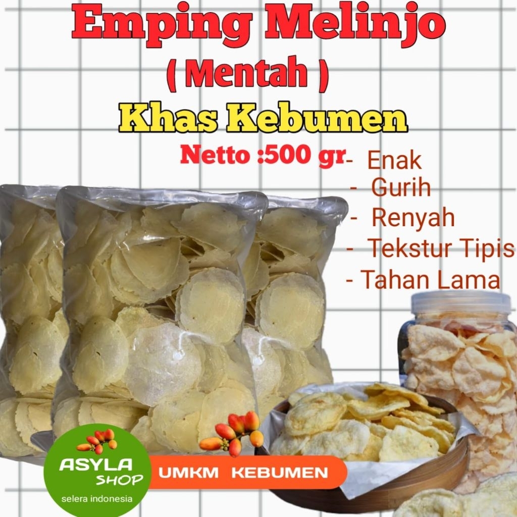 

500gr Emping melinjo mentah siap goreng khas kebumen