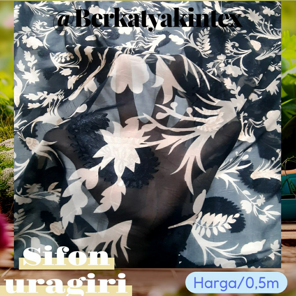 KAIN SIFON URAGIRI MOTIF BUNGA - KAIN SIFON RUBIAH MOTIF BUNGA - KAIN SIFON MOTIF BUNGA HARGA/0,5M