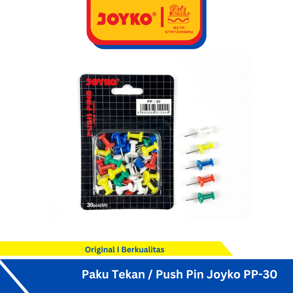 

Joyko Paku Tekan Payung / Push Pin papan sterofoam warna-warni Lucu - PP-30