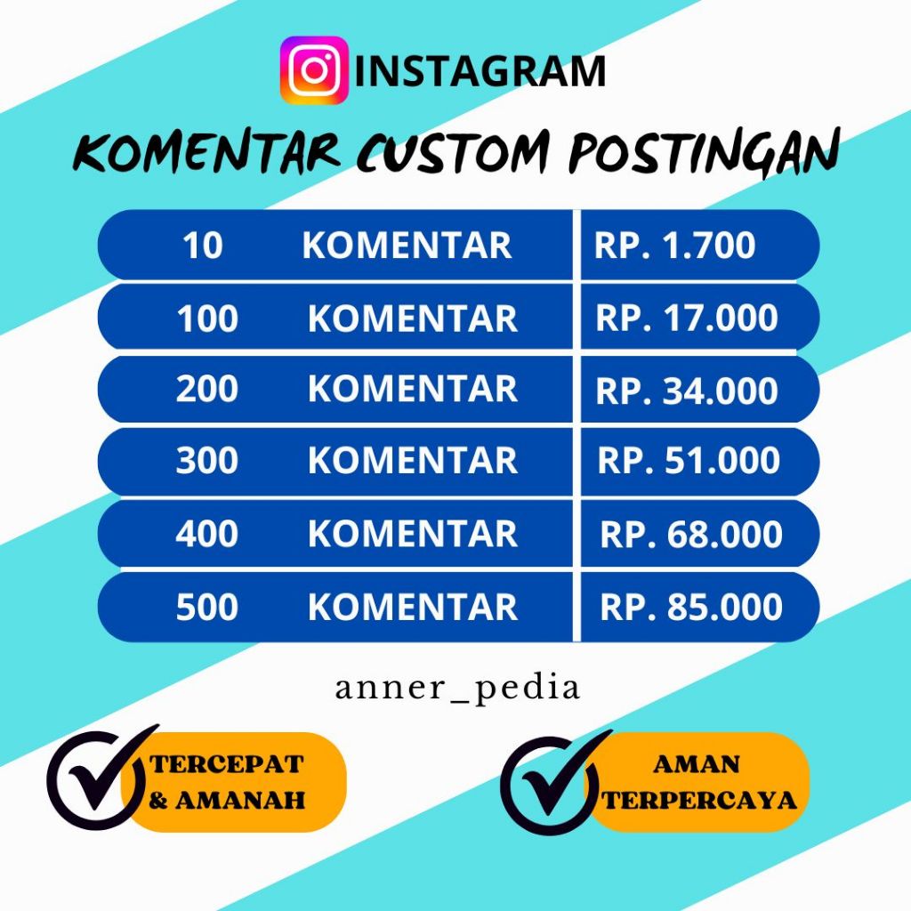 [ 𝙏𝒆𝙧𝒎𝙪𝒓𝙖𝒉 ] Komentar Custom global Instagram Permanen komentar ig bergaransi Proses cepat AMANAH ||
