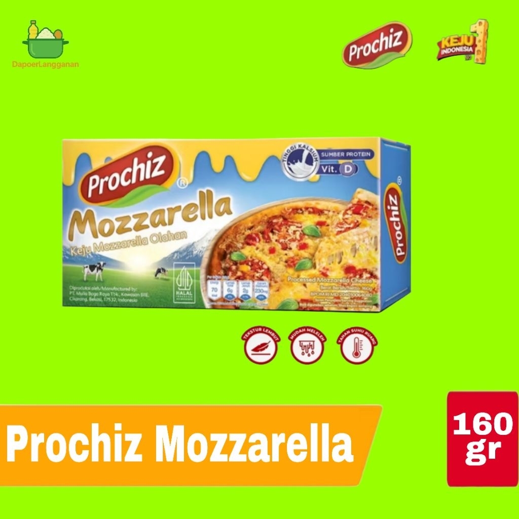 

Keju Prochiz Mozzarella 160gr Lumer Elastis Cocok Topping Pizza dan Panggang
