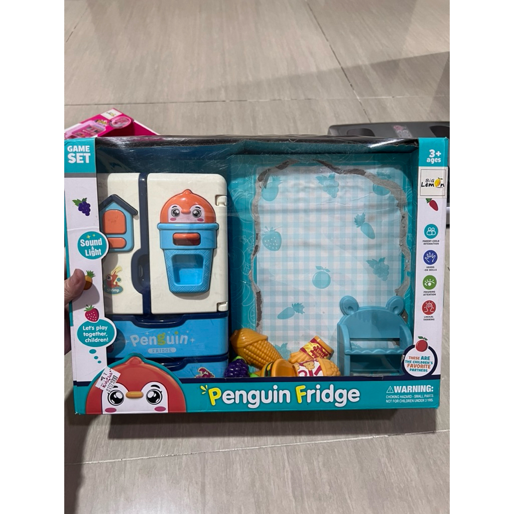 Mainan kulkas anak baterai bisa nyala lampu dan suara PRELOVED/Mainan KULKAS ANAK EDUKASI SIMULASI A