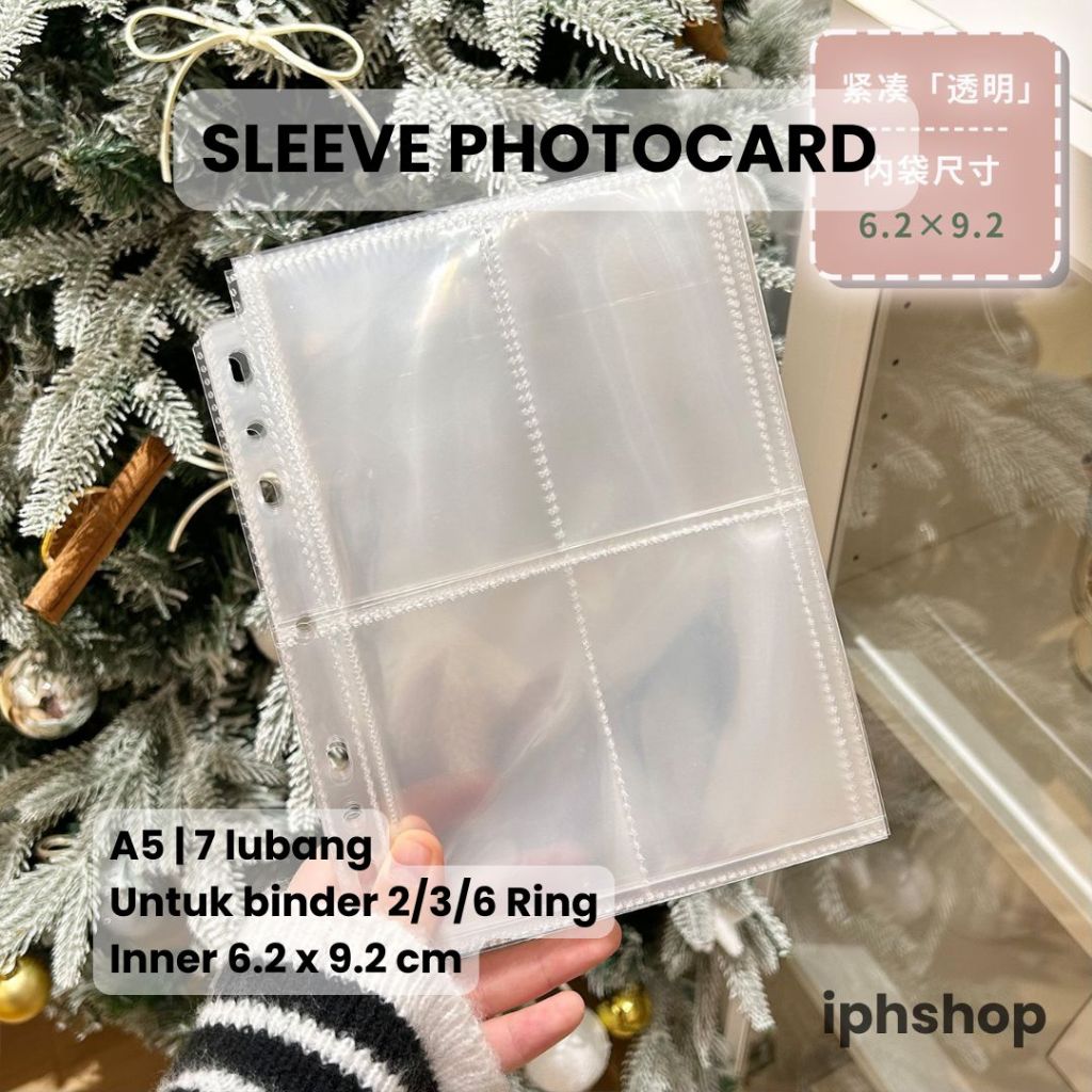 iphshop - Sleeve Binder A5 7 Lubang (Cocok 2/3/6 Ring) | Bahan PP Anti Rusak | Per Pak Isi 10 Lembar