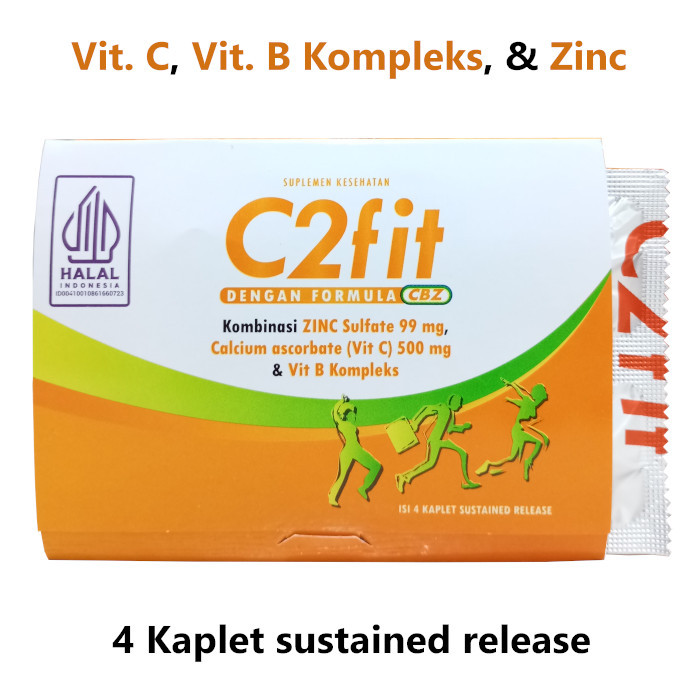 C2Fit Per Strip - Vitamin C Vitamin B Kompleks dan Zinc - C2 Fit