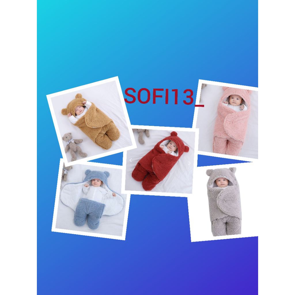 selimut bedong bayi karakter beruang/selimut bayi lucu