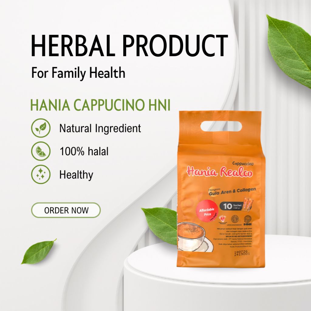 

Hania Realco Cappucino Less Sugar With Gula Aren & Colagen 10 saset