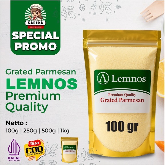 

Lemnos Parmesan Cheese 100 GR / Grated Parmesan / Parmesan Parut / Parmesan Bubuk