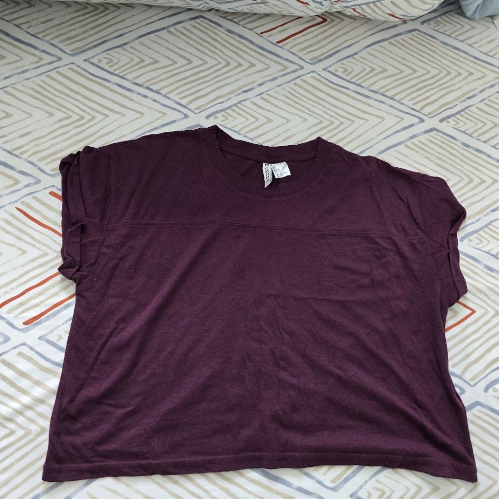 kaos wanita h&m maroon original second