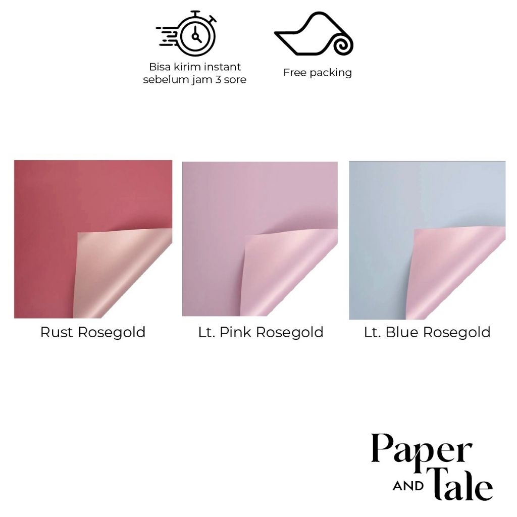 

[5 LEMBAR] BICOLOR ROSE GOLD KERTAS BUKET BUNGA / FLOWER BOUQUET WRAPPING PAPER/ CELLOPHANE PAPER/ KERTAS CELOPANE