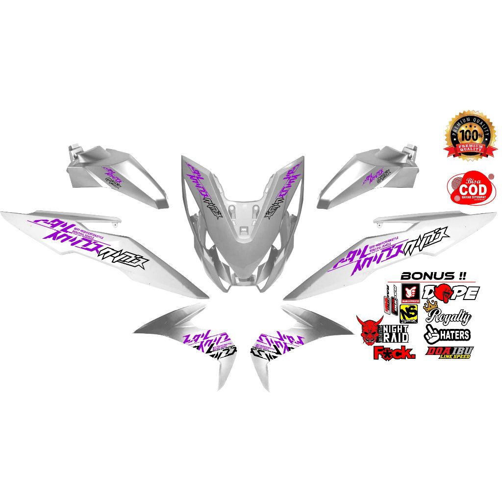 VARIASI STICKER CUTTING / STRIPING HONDA BEAT FI 2013 / 2014 / 2016 STRIPING BEAT FI VARIASI STIKER 