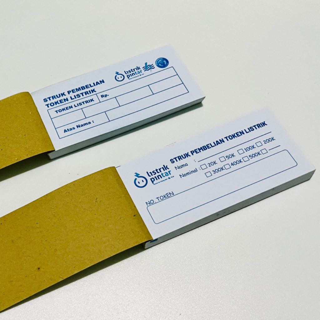 ( Isi 100 Lembar ) Struk Token Listrik Struk Pembelian Token Listrik, Nota Token Listrik.