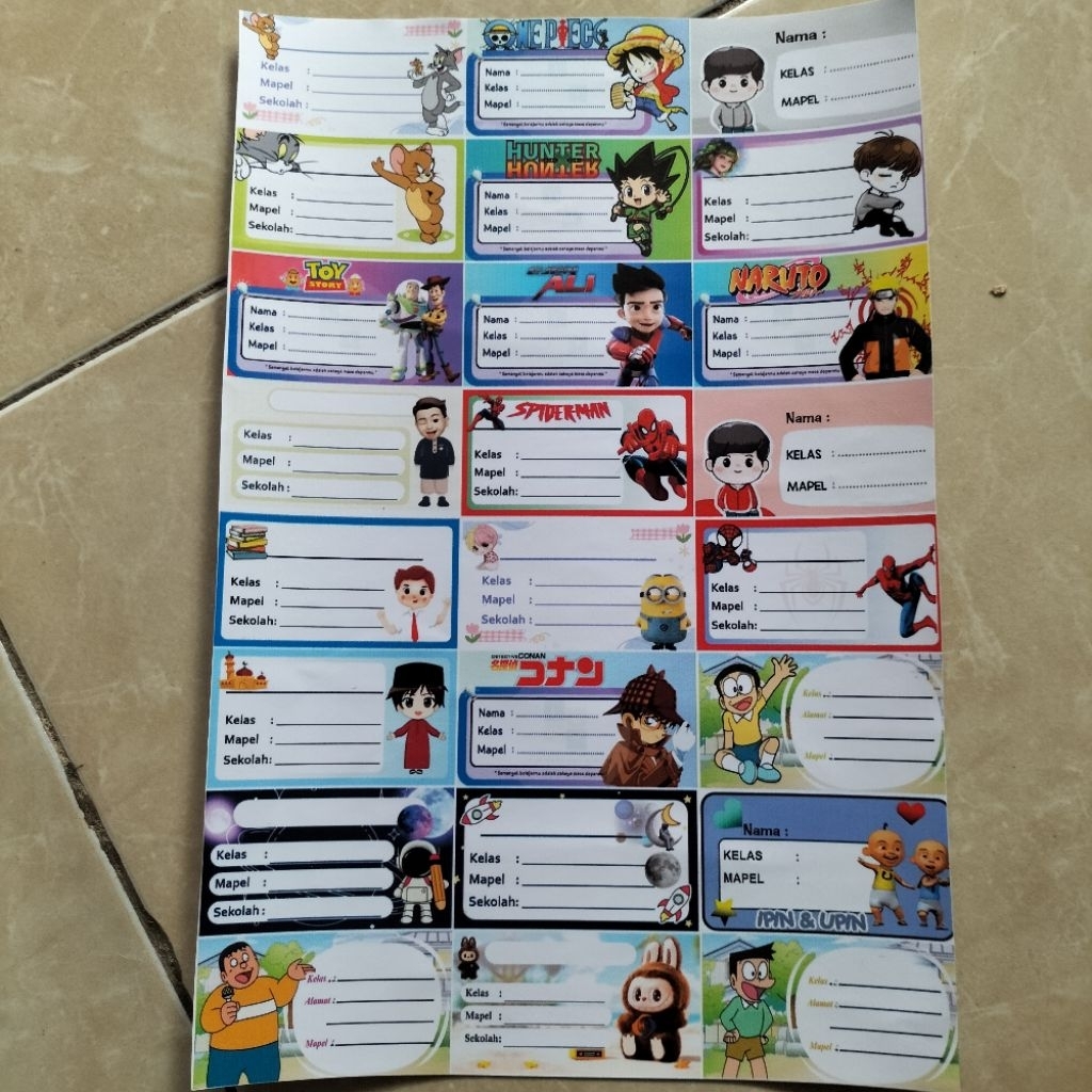 

STIKER MAPEL | STIKER MATA PELAJARAN | LABEL BUKU PELAJARAN | STIKER VYNIL SUSU