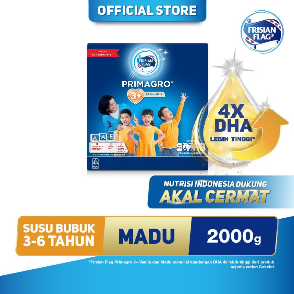 

Frisian Flag Primagro 1+ Madu 2000 gr (1-3 tahun)Susu Formula Pertumbuhan Anak