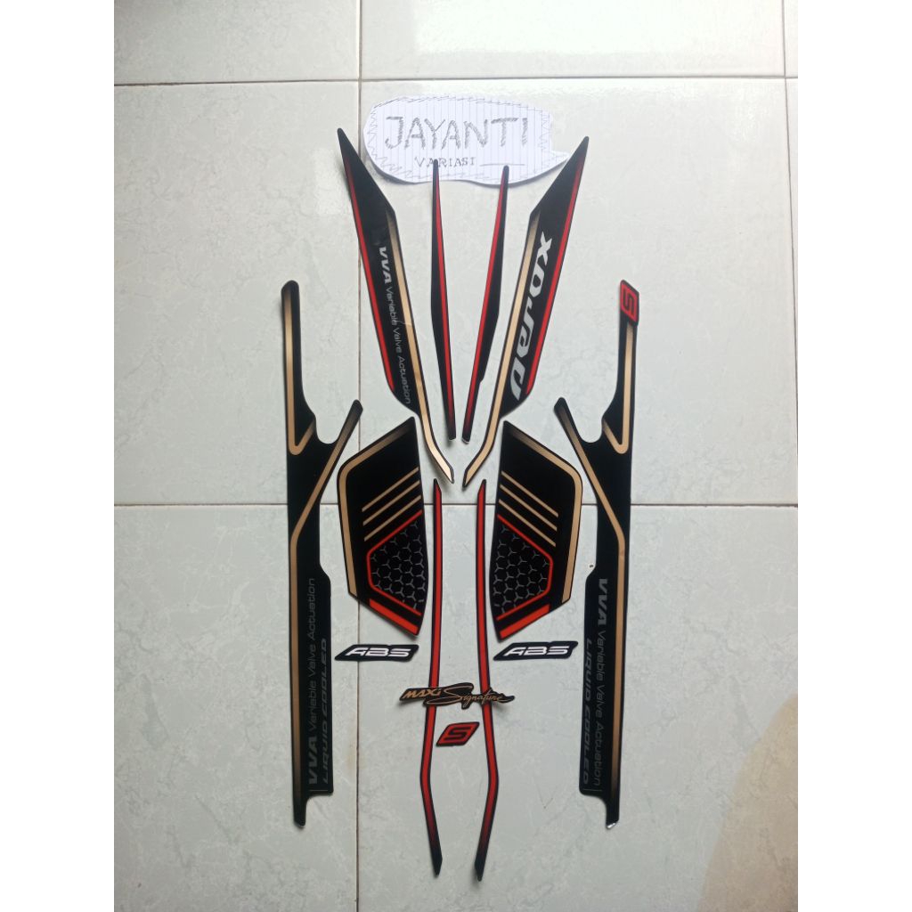 stiker striping skotlet lis body motor yamaha aerox abs vva tahun 2023 warna hitam