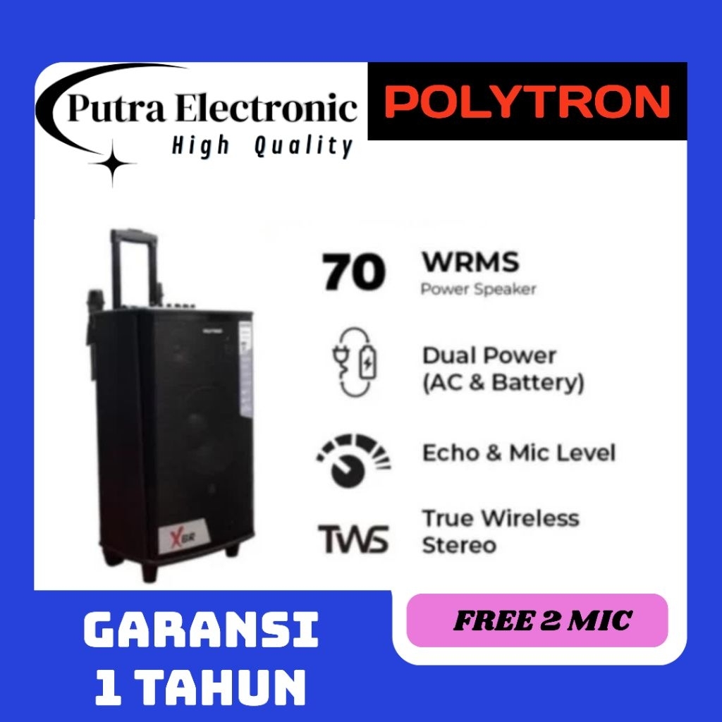 POLYTRON PASPRO 10F7 / PASPRO10F7 SPEAKER BLUETOOTH KARAOKE