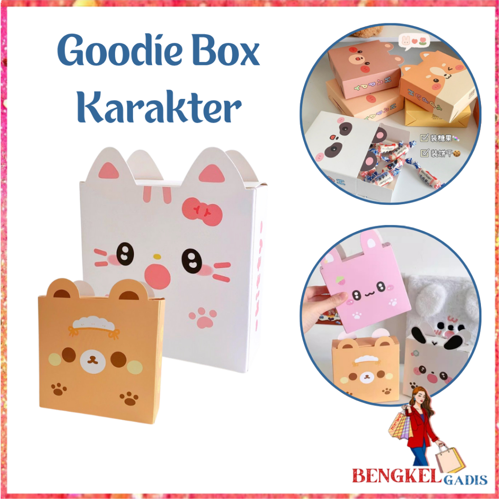 

BG - Goodie Box Hampers Gift Cute Animal Series Paper Box Ultah Kids Dus hadiah Snack Permen Kue karakter kartun lucu Tas Box Bingkisan Ulang tahun