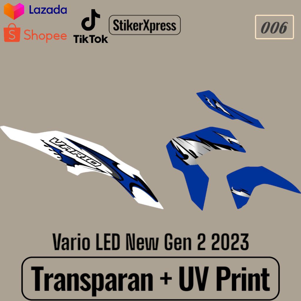 Striping Vario Led New 2024 Gen 2 Transparan | Variasi Motif Varky | 006