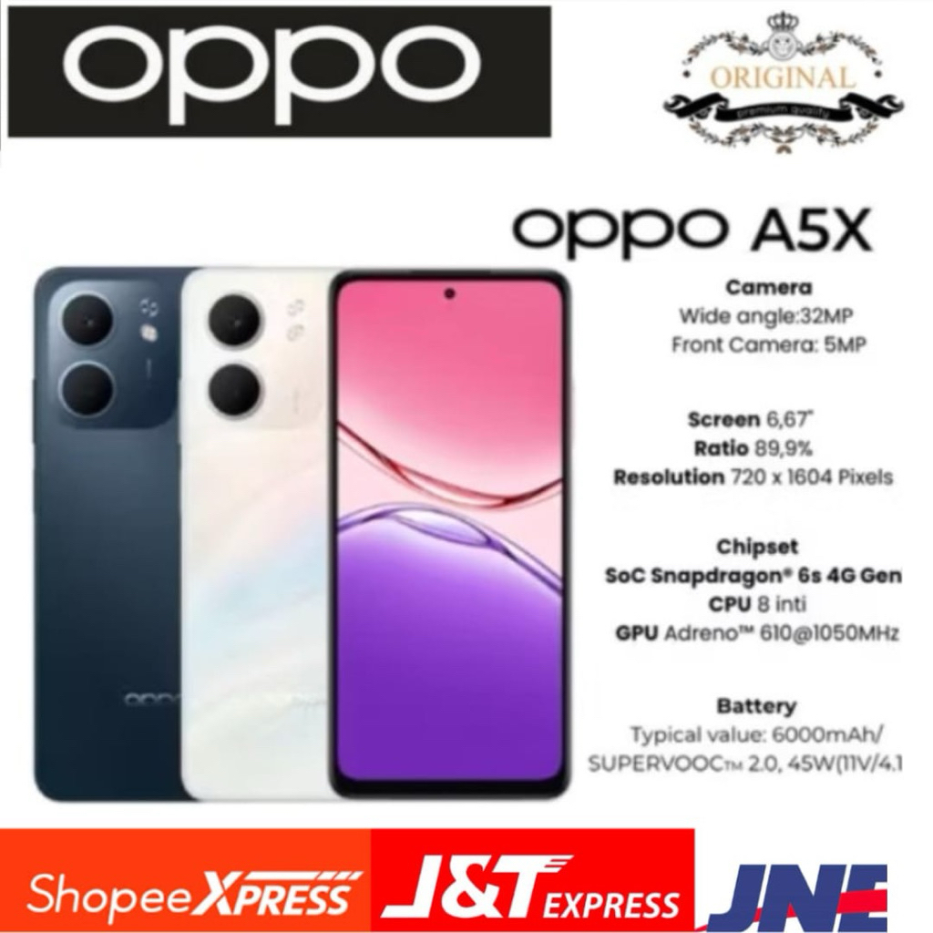 OPPO A5X RAM RAM 4/128GB & RAM 6/128GB GARANSI RESMI