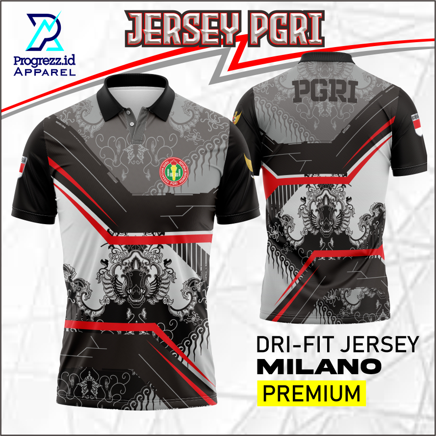 JERSEY PGRI KERAH FULL PRINTING / BAJU OLAHRAGA PERSATUAN GURU REPUBLIK INDONESIA / JERSEY FULL PRIN