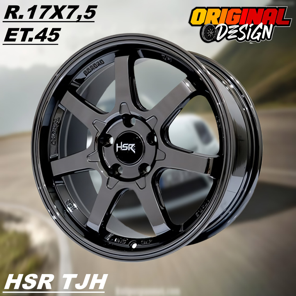 Pelek Mobil Ring 17 Warna Black Chrome Lubang 5 Velg HSR TJH R17