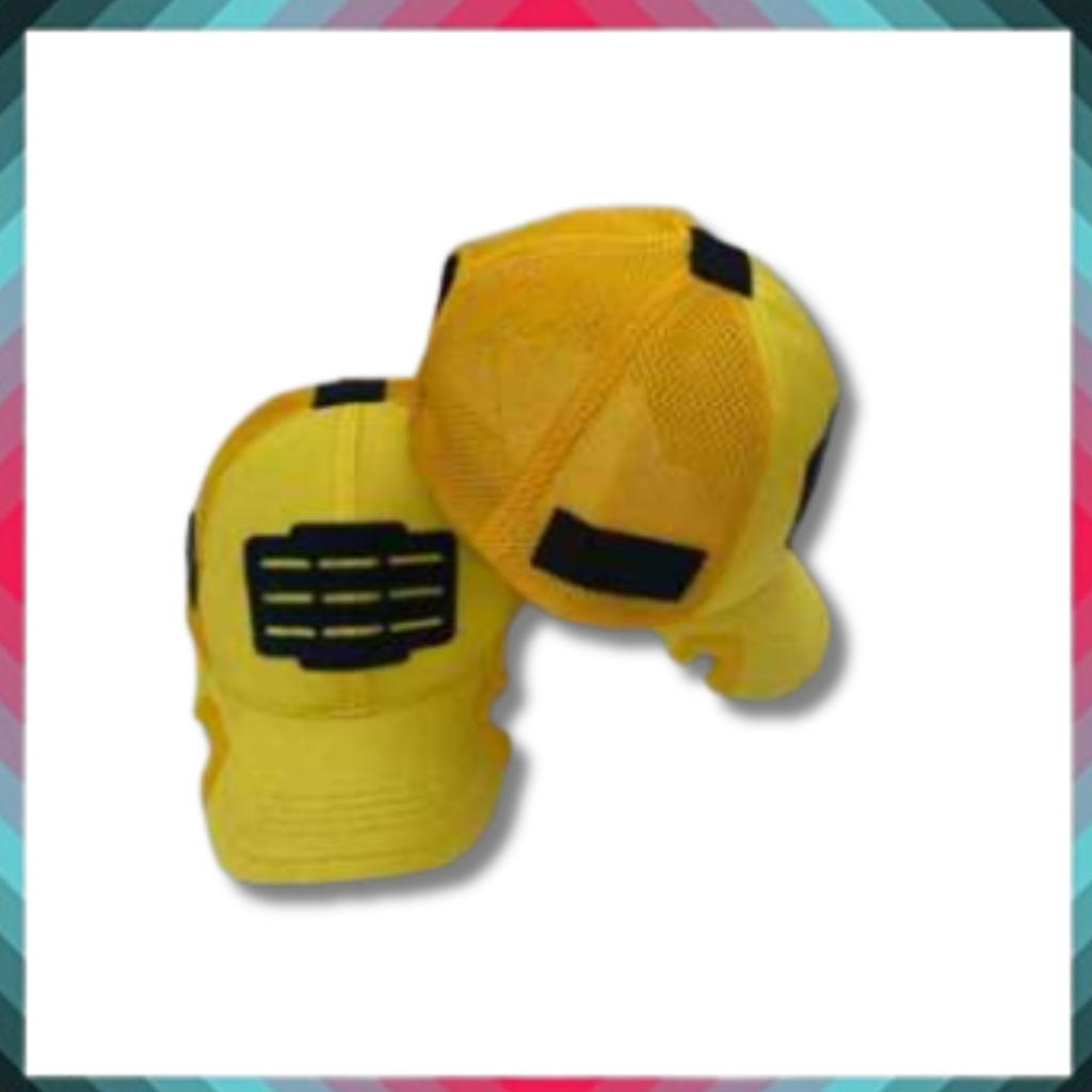 TERMURAH TOPI PRIA /WANITA COAK JARING VELCRO WARNA KUNING PAMEN PAMA PATI POLOS COD
