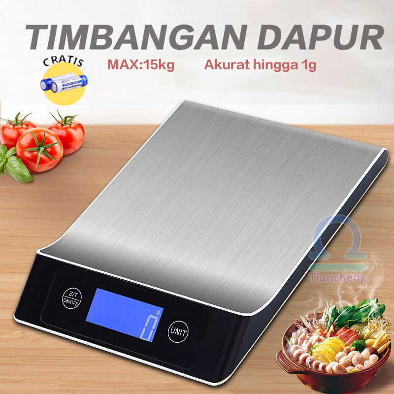 Timbangan Dapur Stainless Steel Timbangan Dapur Timbangan Makanan 15kg Alat Timbangan Dapur