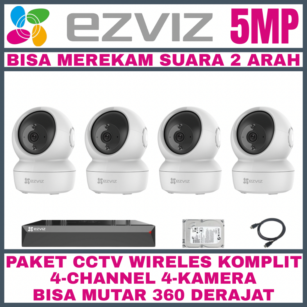 Paket CCTV EZVIZ 5MP 4 Channel 4 Kamera Wireless