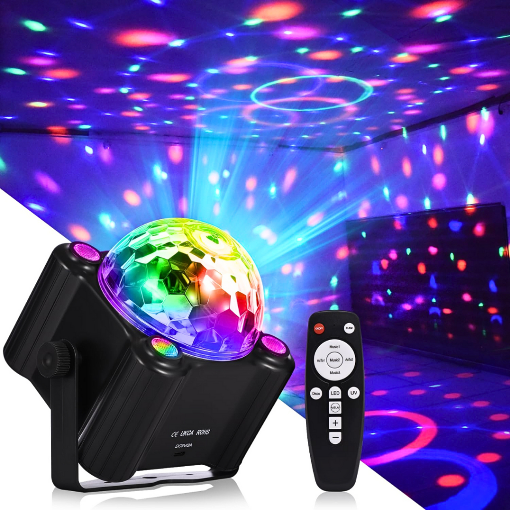 PUSAT TaffLED Lampu Disco led putar full warna sensor suara musik kamar Proyektor RGB 240V 9 Watt