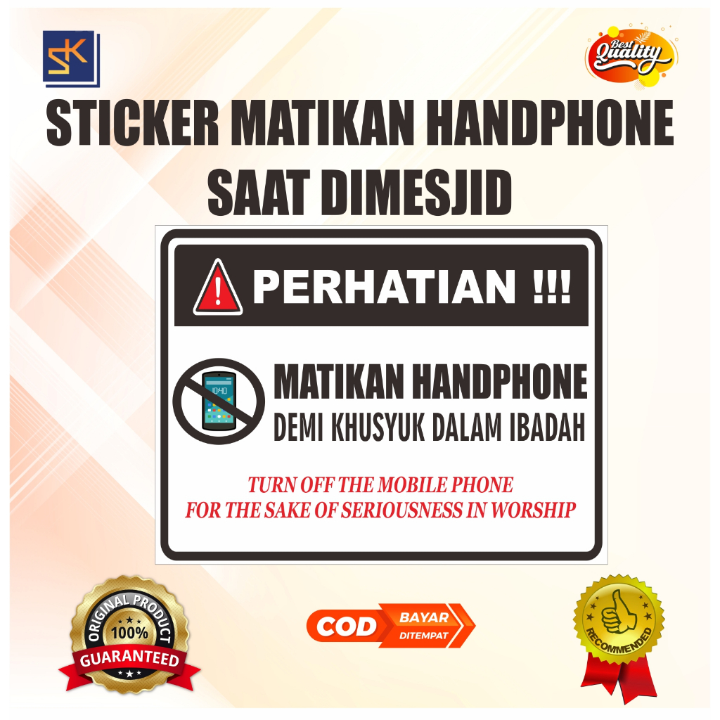 

Stiker Matikan HP Agar Demi Ketenangan Beribadah Di Mesjid dan Tempat Ibadah Lainnya